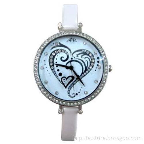 Fashionable Beautiful Ladies' Diamond Watch with Transparent Stones on Case